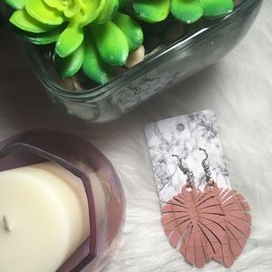 Peach Palm Earrings